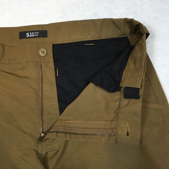 5.11 Tactical Mens 36x32 Utility Pant Brown Tan Ripstop Pocket Straight Leg Work - Picture 4 of 14